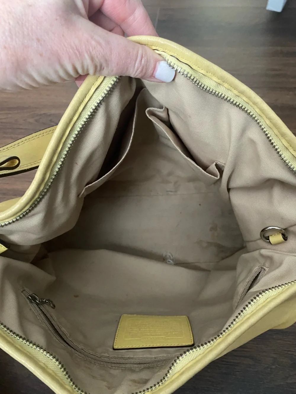 Coach Soft Yellow Leather Shoulder Hobo - Picture 5 of 6